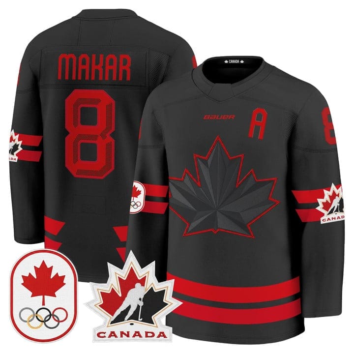 Cale Makar Jersey 8 Canada Olympic Premium Hockey 2026 Stitched Black