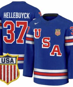Connor Hellebuyck Jersey #37 Team USA Winter Olympics 2026 Hockey Blue STITCHED