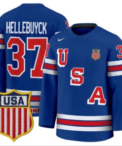 Connor Hellebuyck Jersey #37 USA Olympic 2026 Premium Hockey Stitched
