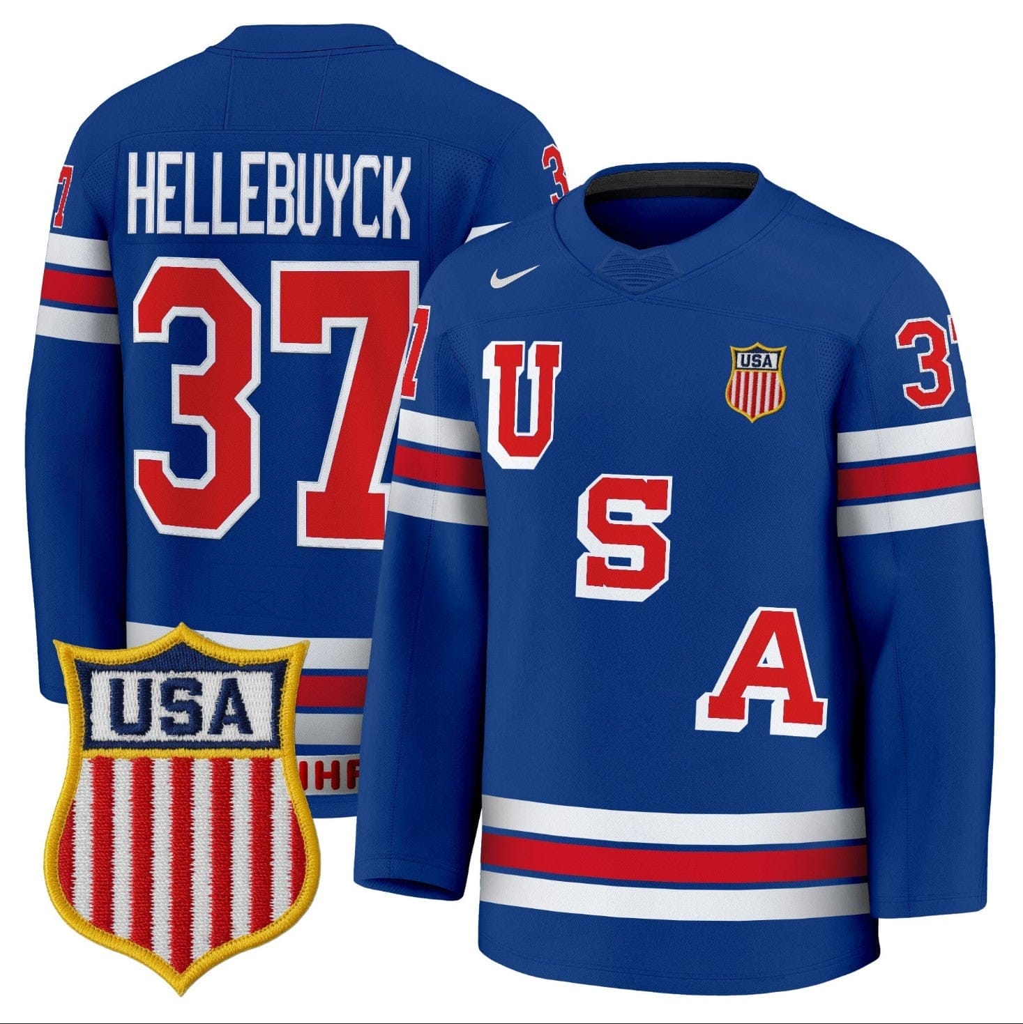 ConnorHellebuyckJersey 37USAOlympic2026PremiumHockeyStitched