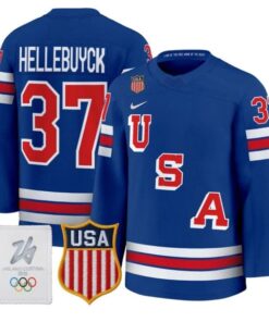 Connor Hellebuyck Jersey #37 USA Olympic 2026 Premium Hockey All Stitched