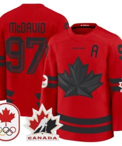 Alternative view of Connor McDavid Jersey #97 Canada Olympic Premium Hockey 2026 Stitched