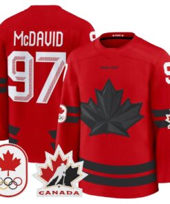 Alternative view of Connor McDavid Jersey #97 Canada Olympic Premium Hockey Stitched