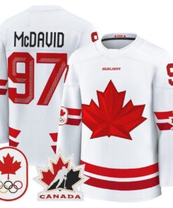 Connor McDavid Jersey 97 Canada Olympic Premium Hockey Stitched White