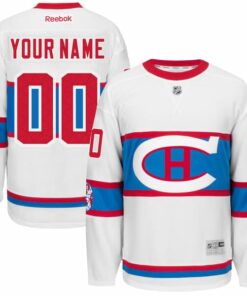 Custom Montreal Canadiens Jersey Name And Number 2016 Winter White Reebok Classic