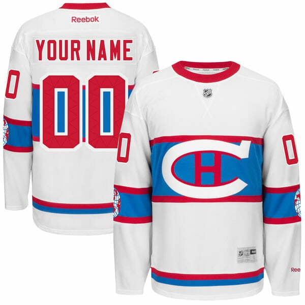 Custom Montreal Canadiens Jersey Name And Number 2016 Winter White Reebok Classic