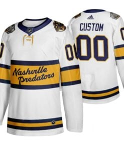 Custom Nashville Predators Jersey Name And Number 2020 Winter White Classic Retro NHL