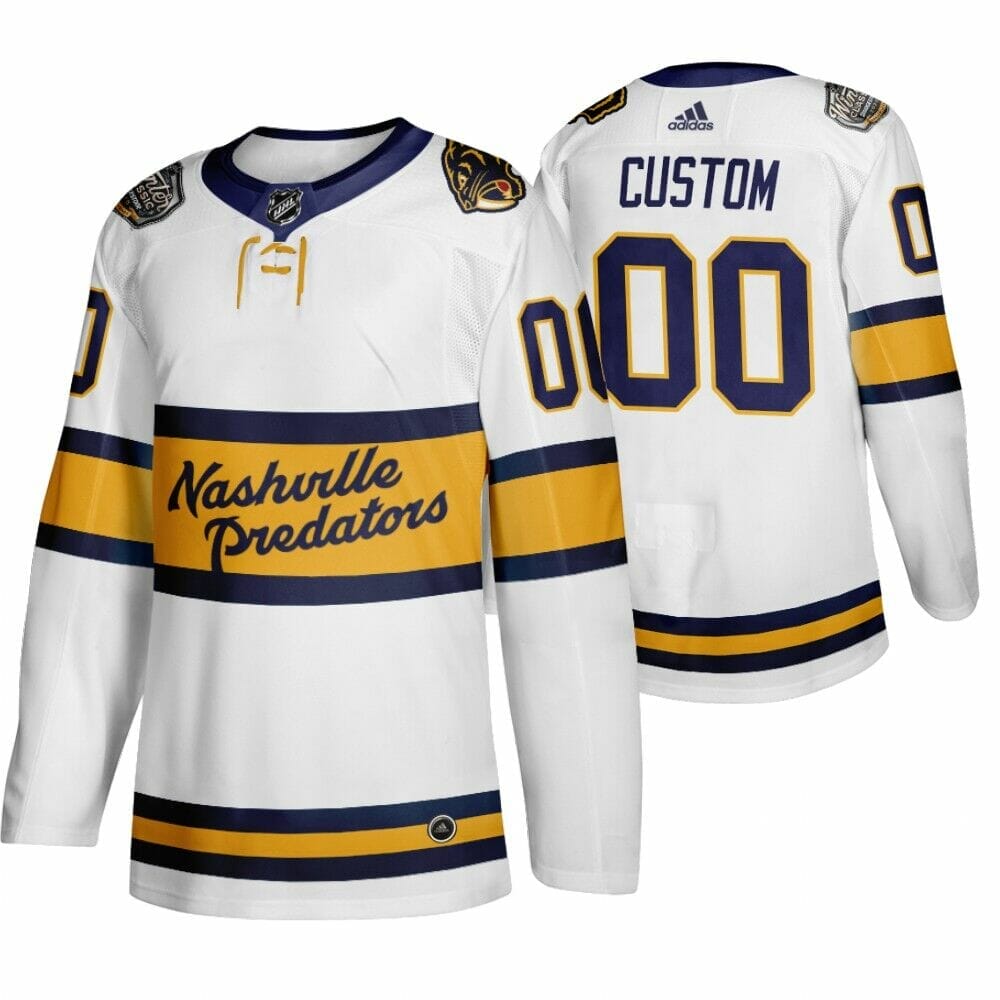 Custom Nashville Predators Jersey Name And Number 2020 Winter White Classic