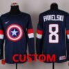 Custom USA Jersey Name And Number 2015 Navy Blue Captain America Fashion Team