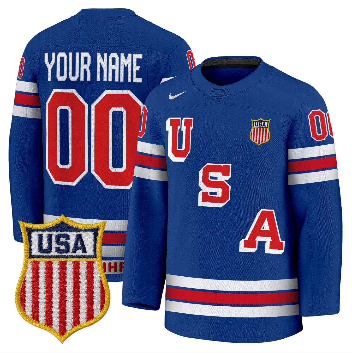 CustomUSAOlympicJersey2026Name NumberPremiumHockeyStitched