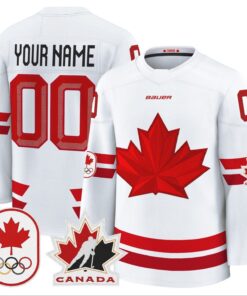 Custom Canada Olympic Jersey 2026 Name Number Premium Hockey Stitched White