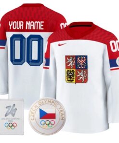Alternative view of Custom Czechia Olympic Jersey Name, Number 2026 Premium Hockey All Stitched