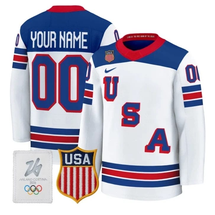 Custom USA Olympic Jersey Name, Number 2026 Premium Hockey All Stitched - Image 2