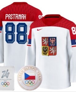 David Pastrnak Jersey #88 Czechia Olympic 2026 Premium Hockey Stitched White