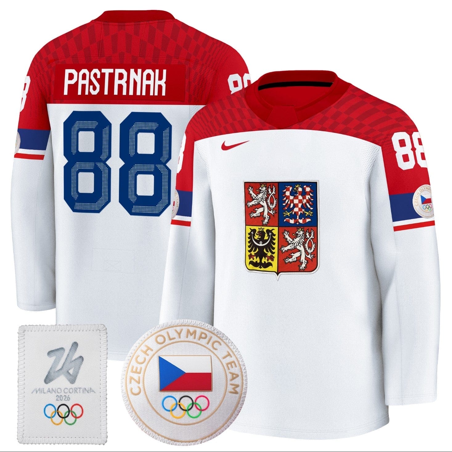 DavidPastrnakJersey 88CzechiaOlympic2026PremiumHockeyStitchedWhite