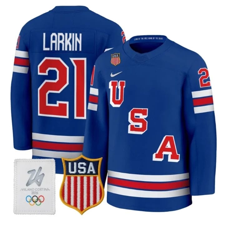Dylan Larkin Jersey #21 USA Olympic 2026 Premium Hockey All Stitched