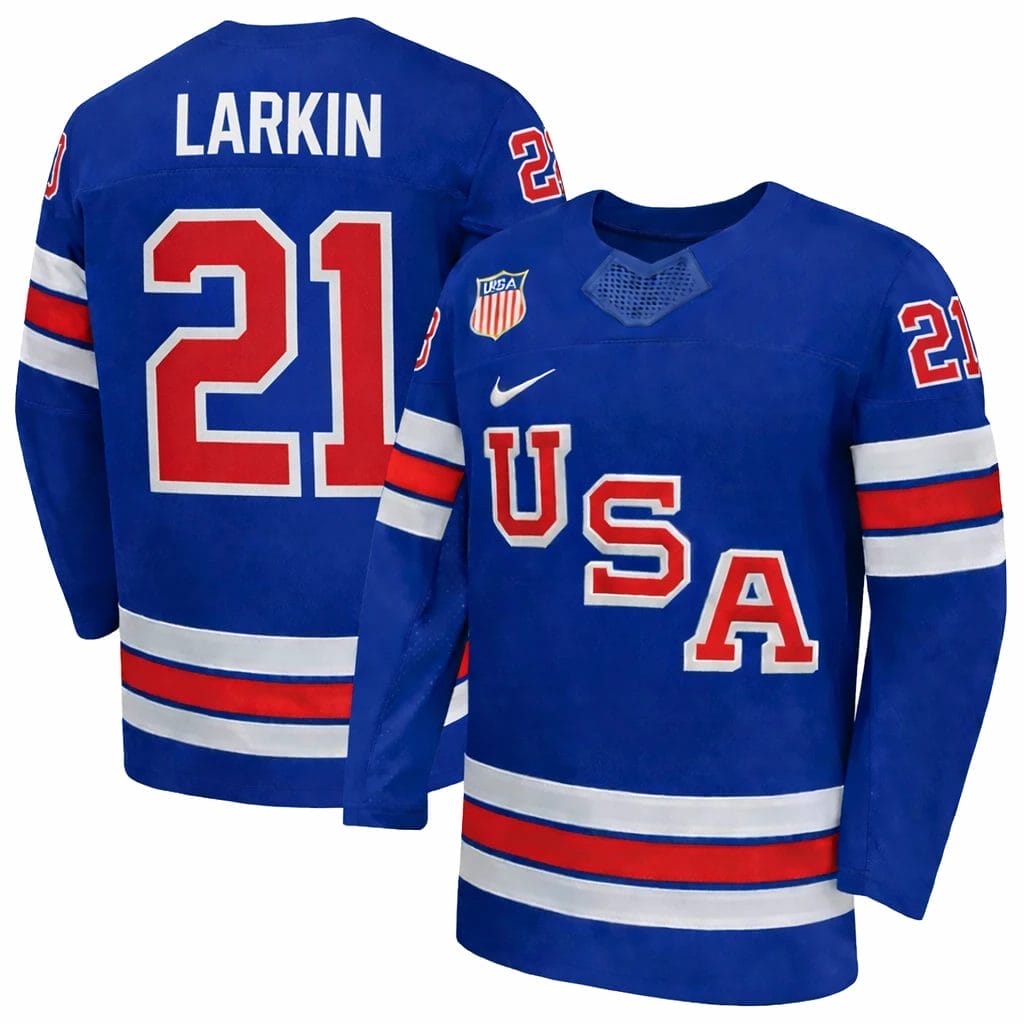 Dylan Larkin Jersey Team USA Winter Olympics 2026 Hockey Premium STITCHED Blue