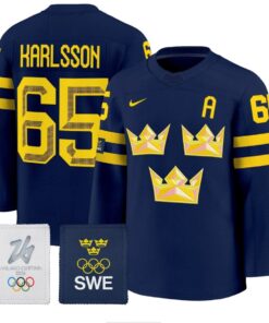 Alternative view of Erik Karlsson Jersey #65 Sweden Olympic 2026 Premium All Stitched