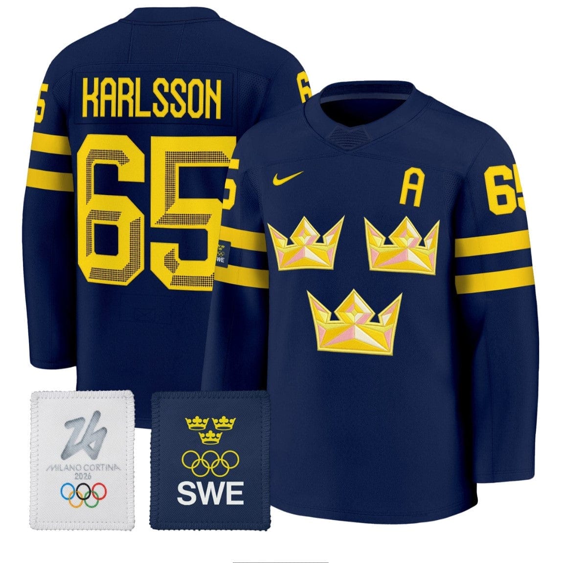 Erik Karlsson Jersey #65 Sweden Olympic 2026 Premium All Stitched - Image 2