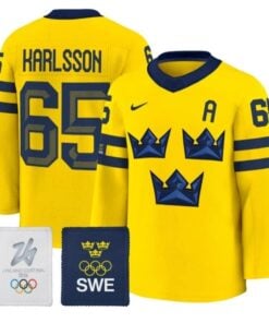 Erik Karlsson Jersey #65 Sweden Olympic 2026 Premium Hockey All Stitched