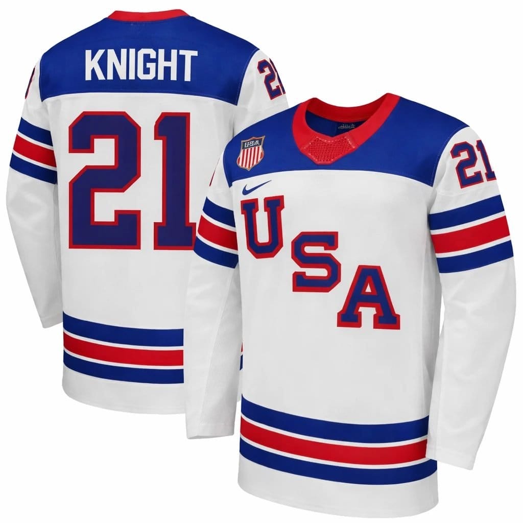 HilaryKnightJersey 21TeamUSAWinterOlympics2026PremiumHockeyWhiteAllSTITCHED