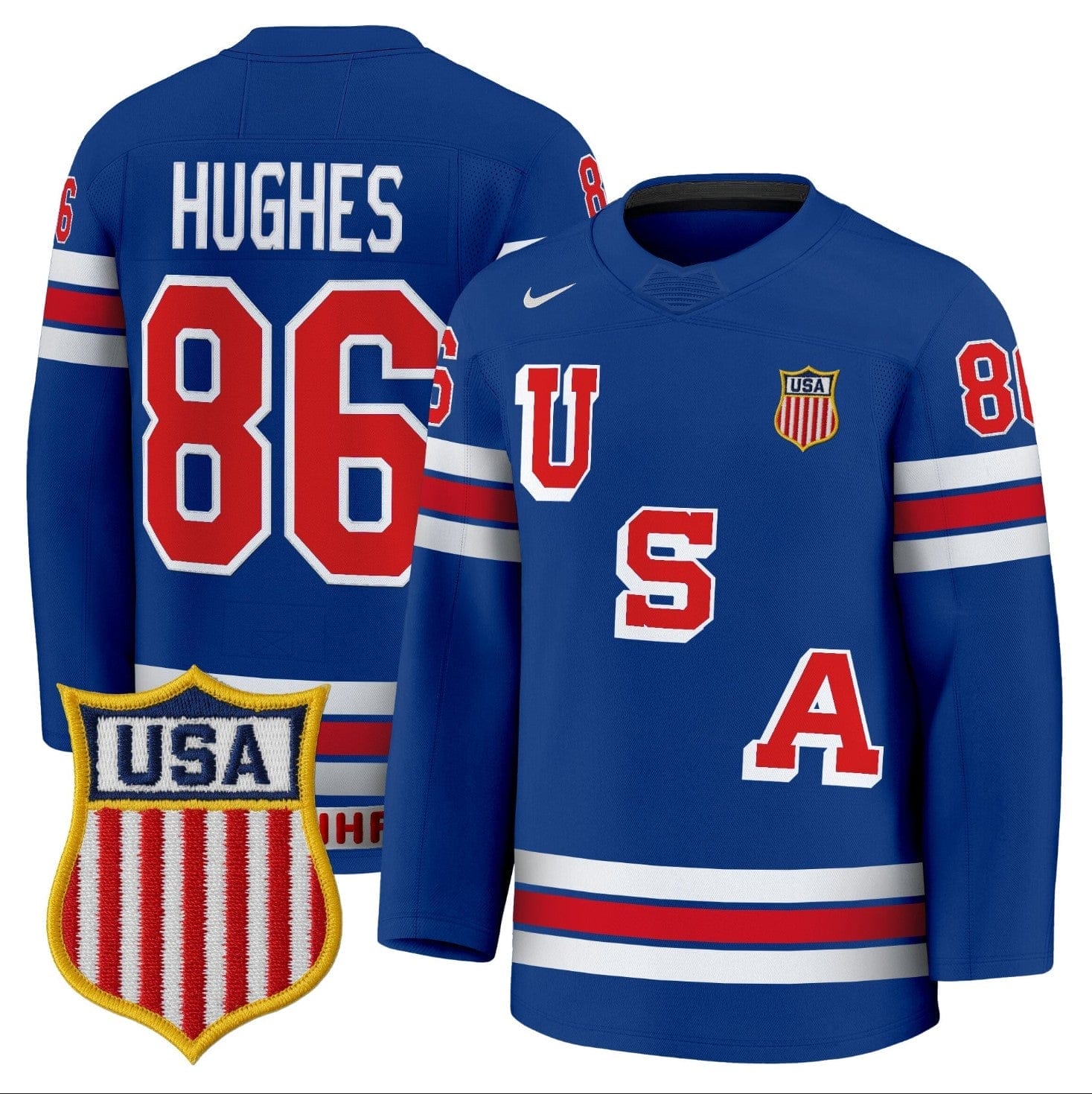 JackHughesJersey 86USAOlympic2026PremiumHockeyStitched
