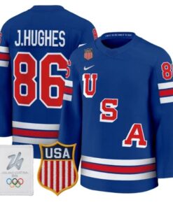 Jack Hughes Jersey #86 USA Olympic 2026 Premium Hockey All Stitched