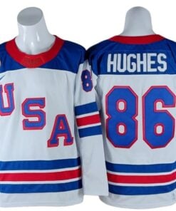 Alternative view of Jack Hughes Jersey #86 Winter Olympics Team USA 2026 Hockey Stitched