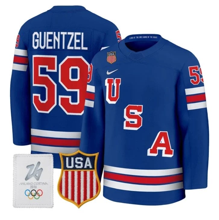 Jake Guentzel Jersey #59 USA Olympic 2026 Premium Hockey All Stitched