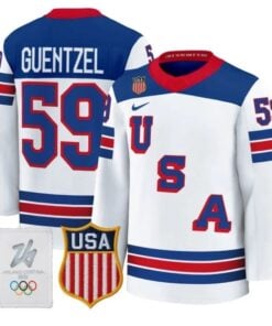 Alternative view of Jake Guentzel Jersey #59 USA Olympic 2026 Premium Hockey All Stitched