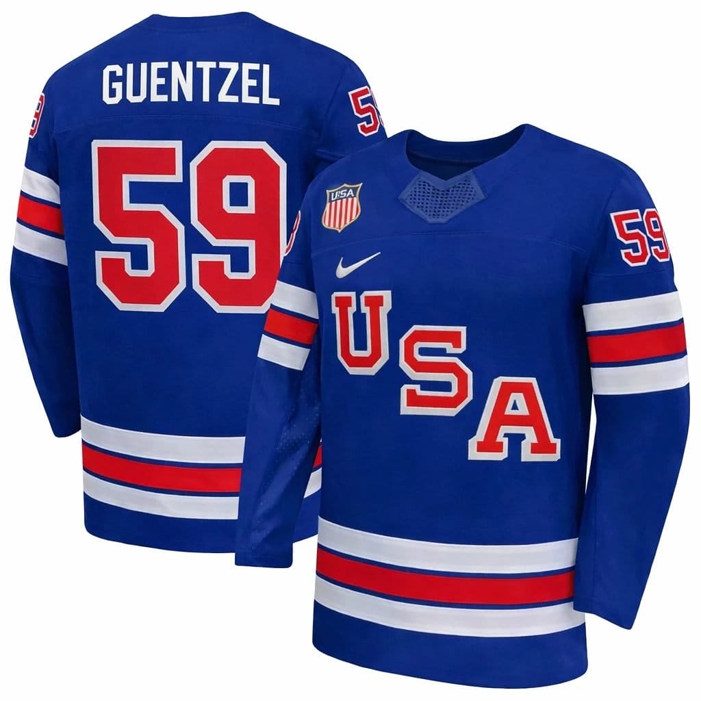 Jake Guentzel Jersey Team USA Winter Olympics 2026 Hockey Premium STITCHED Blue
