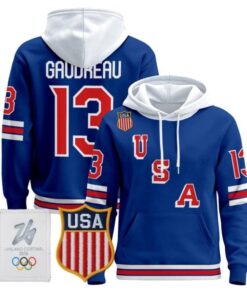 Johnny Gaudreau #13 USA Olympic 2026 Premium Hockey Pullover Hoodie Stitched