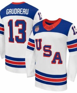 Alternative view of Johnny Gaudreau Jersey Team USA Winter Olympics 2026 Hockey Premium STITCHED