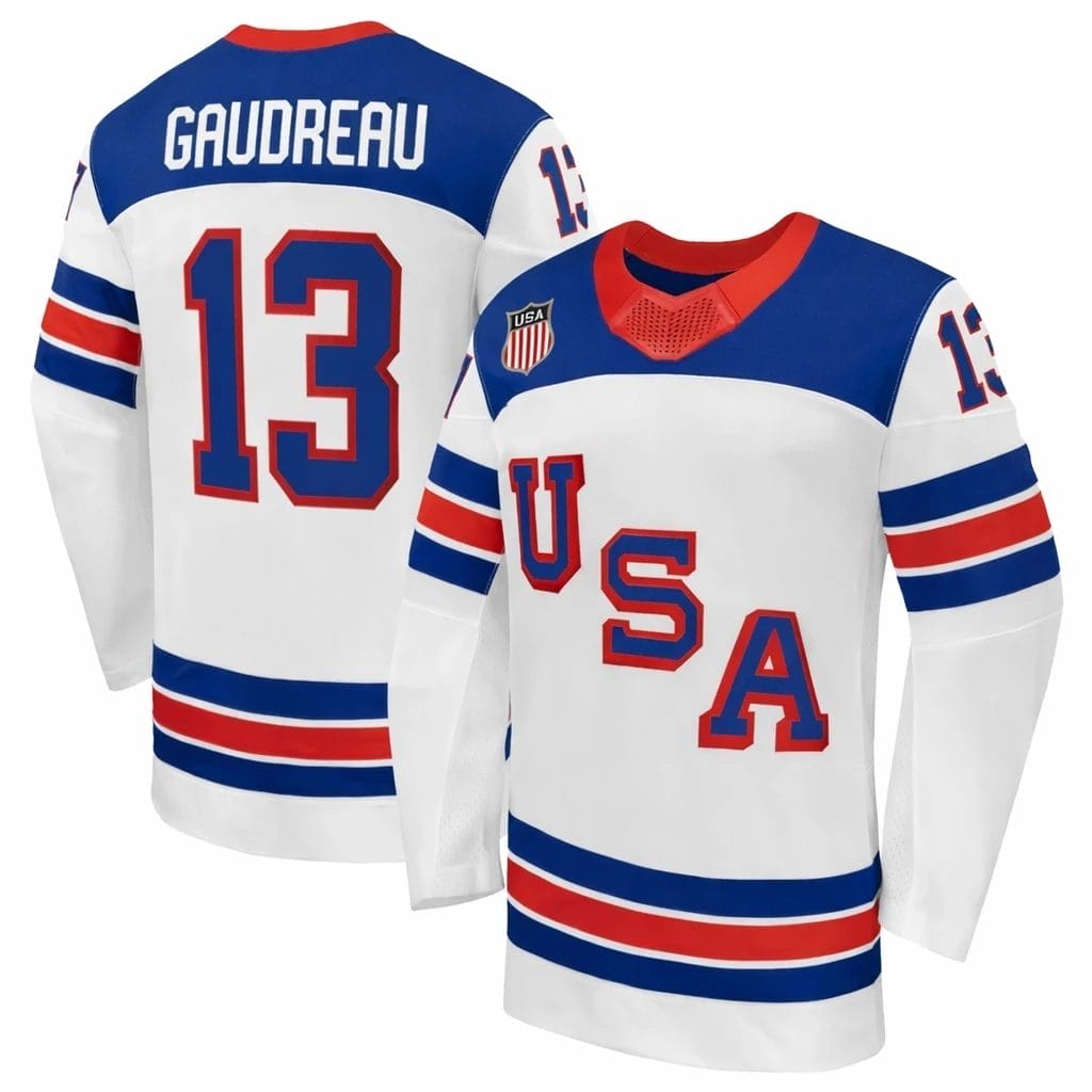 Johnny Gaudreau Jersey Team USA Winter Olympics 2026 Hockey Premium STITCHED - Image 2