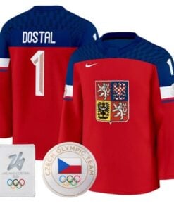 Lukas Dostal Jersey #1 Czechia Olympic 2026 Premium Hockey All Stitched