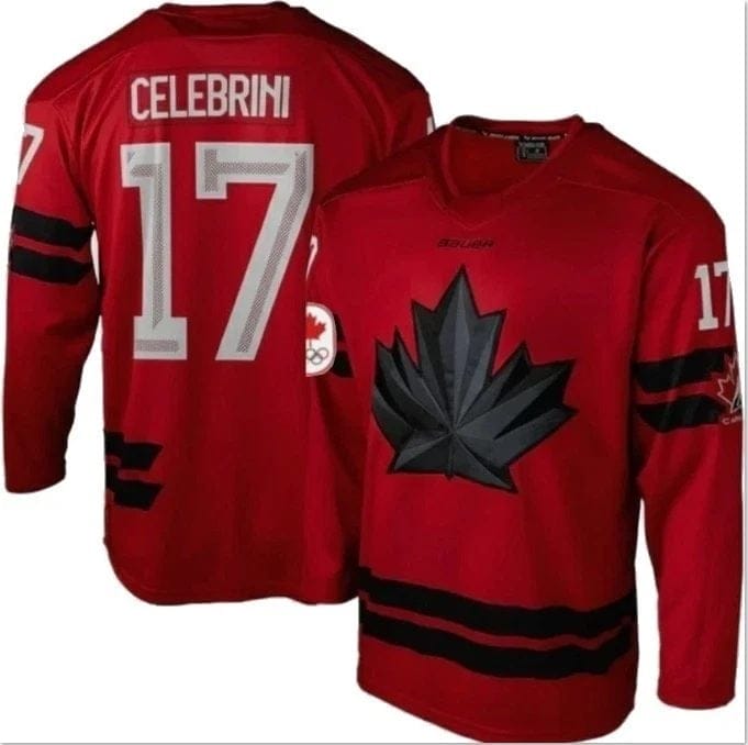MacklinCelebriniTeamCanada2026WinterOlympicsJerseyRedSTITCHED