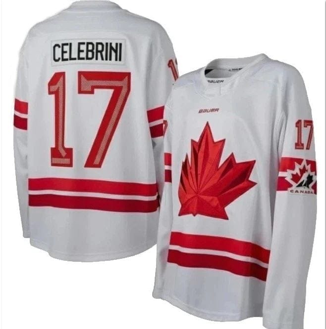 MacklinCelebriniTeamCanada2026WinterOlympicsJerseyWhiteSTITCHED