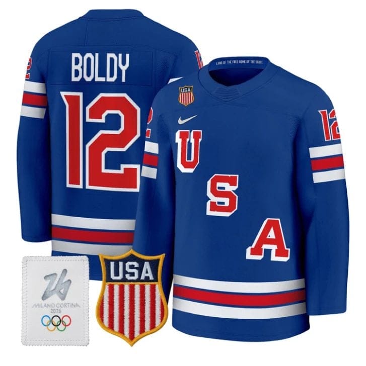 Matt Boldy Jersey 12 USA Olympic 2026 Premium Hockey All Stitched Royal