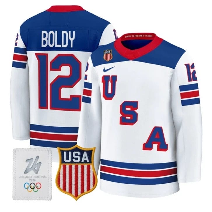 Matt Boldy Jersey #12 USA Olympic 2026 Premium Hockey All Stitched - Image 2