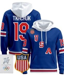 Matthew Tkachuk #19 USA Olympic 2026 Premium Hockey Pullover Hoodie Stitched