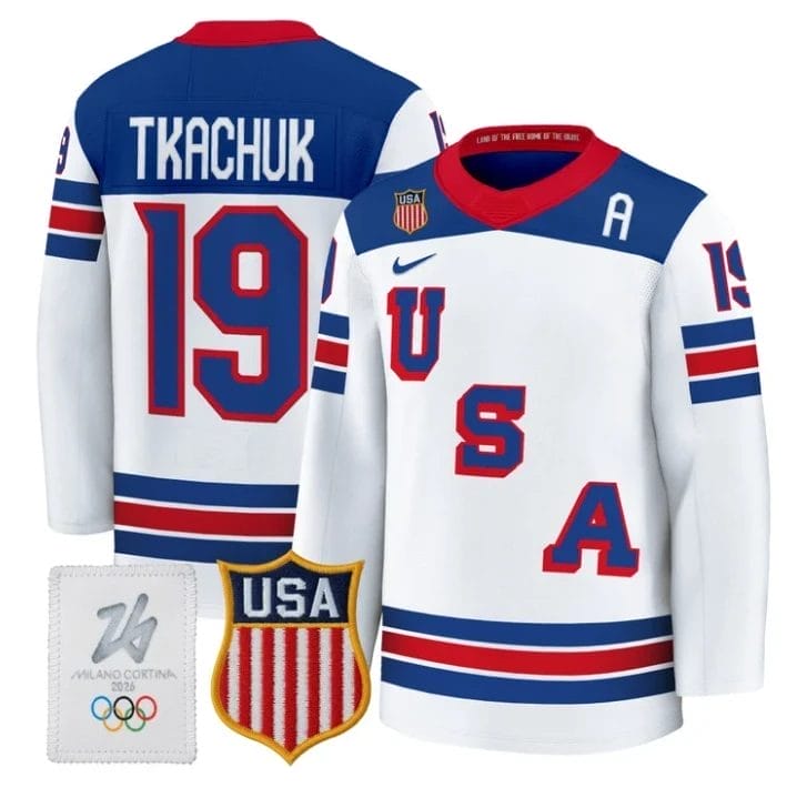 Matthew Tkachuk Jersey #19 USA Olympic 2026 Premium Hockey All Stitched - Image 2