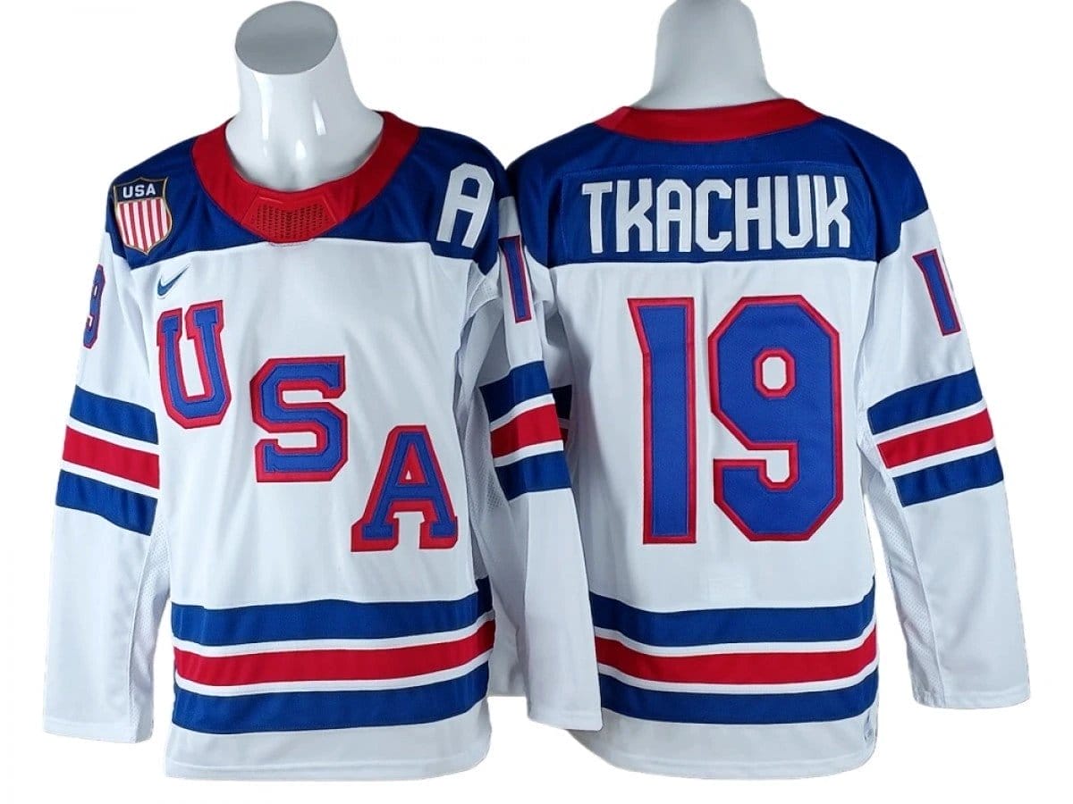 Matthew Tkachuk Jersey #19 Winter Olympics Team USA 2026 Hockey Stitched - Image 2