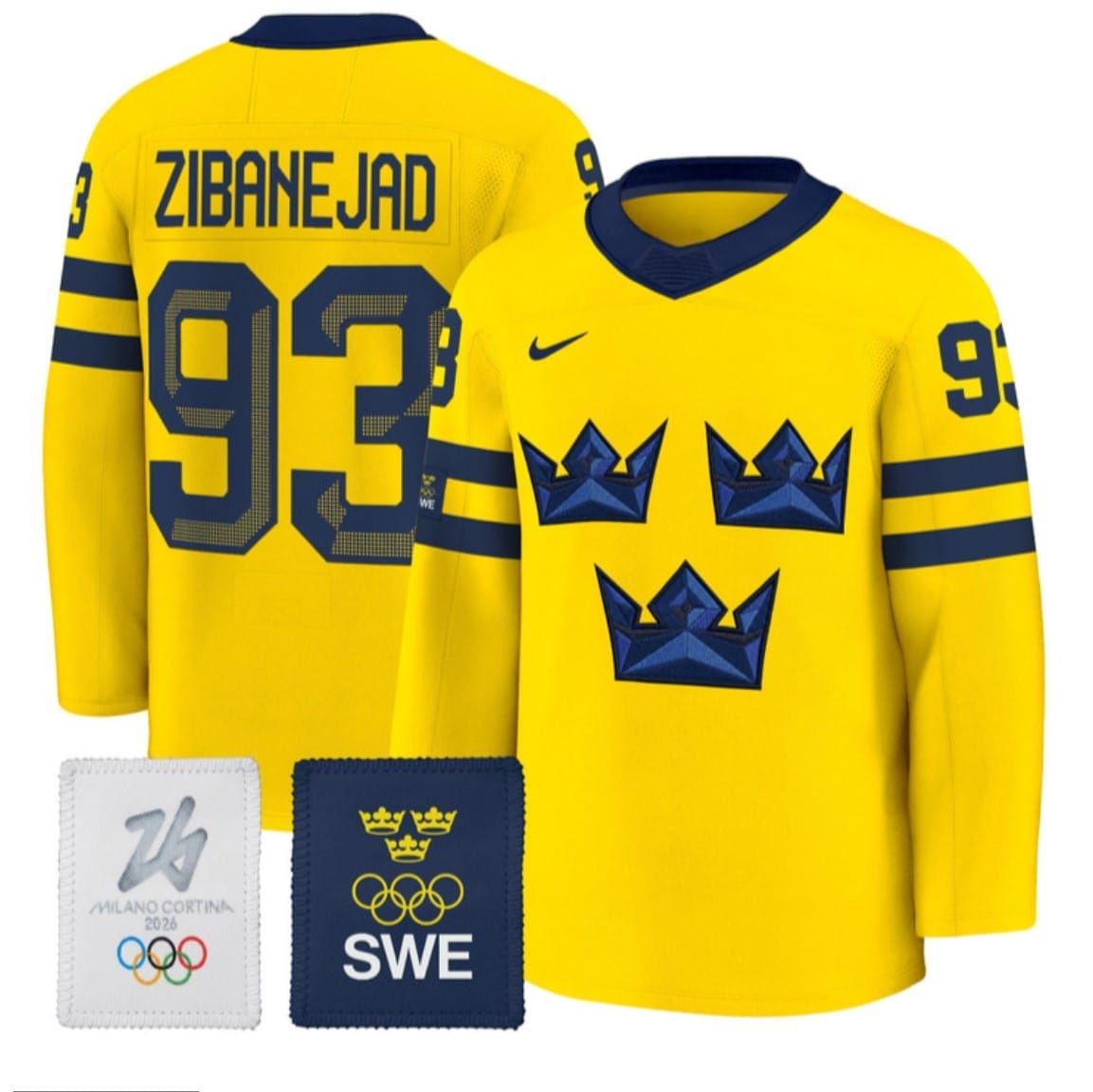 Mika Zibanejad Jersey 93 Sweden Olympic 2026 Premium All Stitched Gold