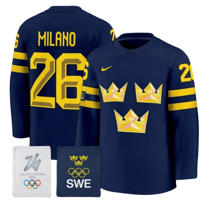 Milano Jersey #26 Sweden Olympic 2026 Premium Hockey All Stitched - Image 2