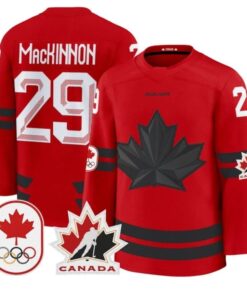 Alternative view of Nathan MacKinnon Jersey #29 Canada Olympic 2026 Premium Hockey Stitched