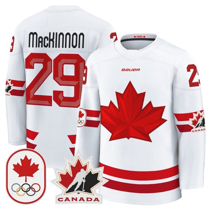Nathan MacKinnon Jersey #29 Canada Olympic Premium Hockey 2026 Stitched - Image 3