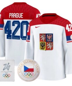 Alternative view of Prague Jersey #420 Czechia Olympic 2026 Premium Hockey All Stitched