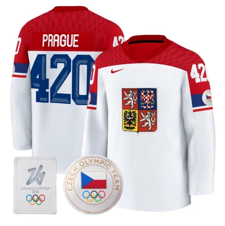 Prague Jersey #420 Czechia Olympic 2026 Premium Hockey All Stitched - Image 2