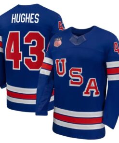Quinn Hughes Jersey Team USA Winter Olympics 2026 Hockey Premium STITCHED Blue