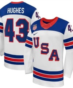 Quinn Hughes Jersey Team USA Winter Olympics 2026 Hockey Premium STITCHED White